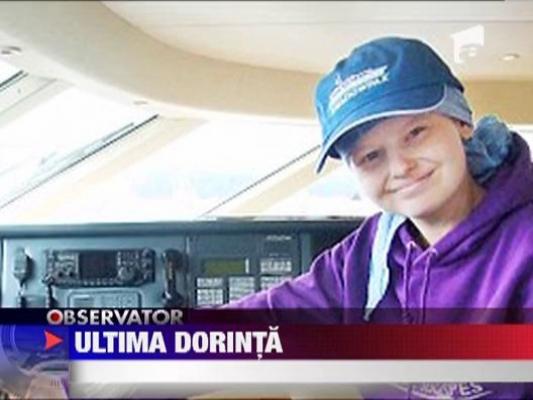 O tanara bolnava de cancer si-a indeplinit ultimul vis inainte de moarte