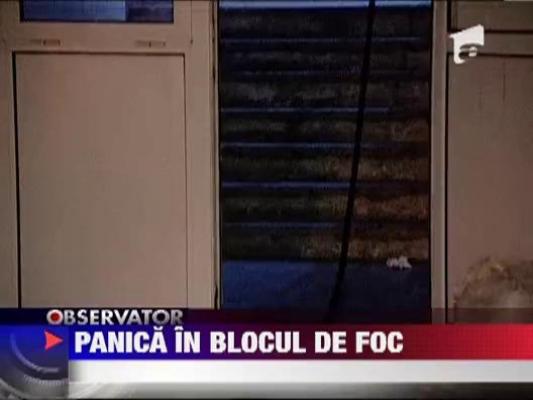 Un incendiu a provocat panica, azi noapte, intr-un bloc de langa Piata Rahova