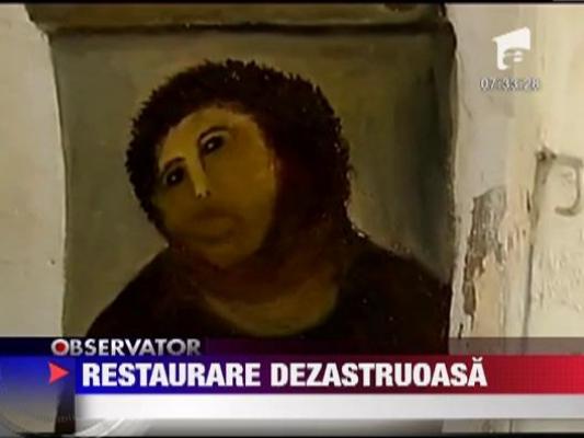 Icoana veche de 120 de ani din Spania, restaurata dezastros