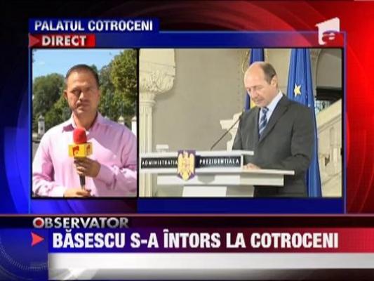 Traian Basescu s-a intors la Palatul Cotroceni