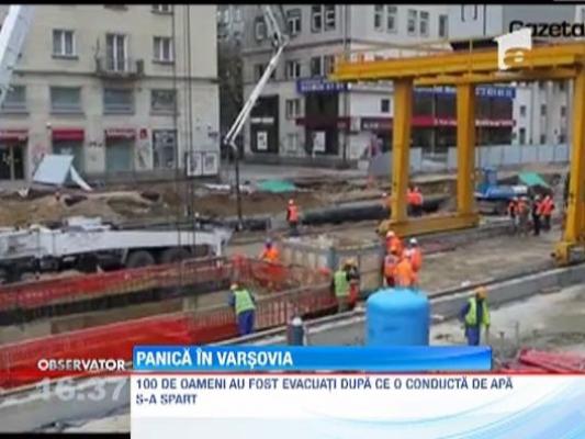 100 de oameni au fost evacuati in Varsovia dupa ce o conducta de apa s-a spart