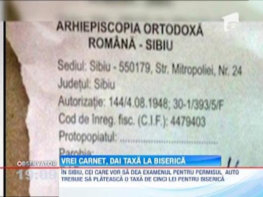 In Sibiu, cei care vor sa dea examenul auto trebuie sa plateasca 5 lei pentru Biserica