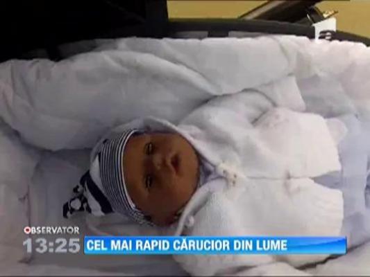 Cel mai rapid carucior de copii din lume. Ajunge la viteza de 80 km/h!
