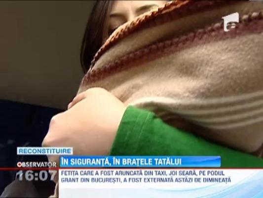 Fetita aruncata de mama din taxi pe Podul Grant se afla in grija tatalui