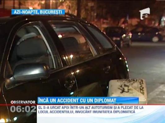 Un angajat al Ambasadei Libiei s-a izbit violent cu masina de un stalp