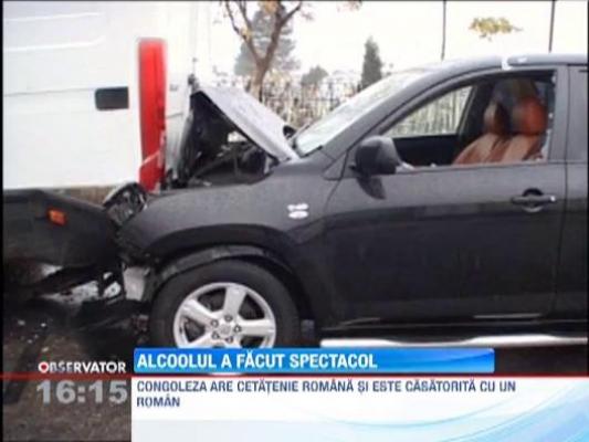 Accident in lant cu spectacol pe o strada din Targoviste