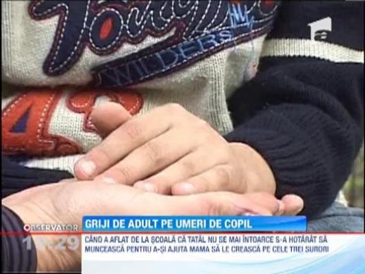 Grija de adult pe umerii de copil