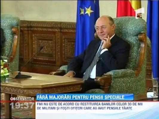 Fara majorari pentru pensii speciale