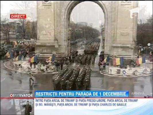 Restrictii de circulatie pentru parada de Ziua Nationala a Romaniei