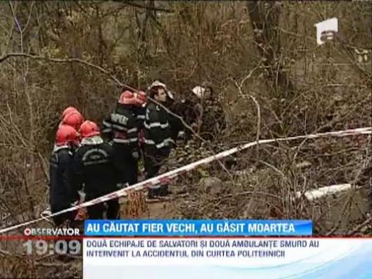 UPDATE / Doi barbati au murit ingropati sub un mal de pamant in curtea Politehnicii din Bucuresti