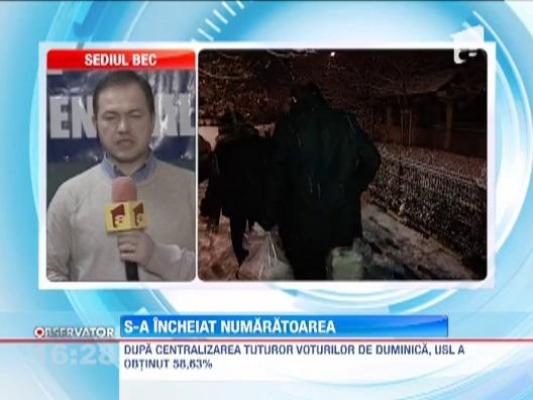 BEC, rezultate finale provizorii: USL a castigat 58,63% din voturile pentru Camera si 60,10% la Senat