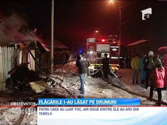 O soba defecta a provocat un incendiu mistuitor in nordul Capitalei. Patru case au fost facute scrum