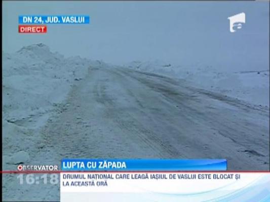 Drumul national care leaga Iasiul de Vaslui, blocat in continuare