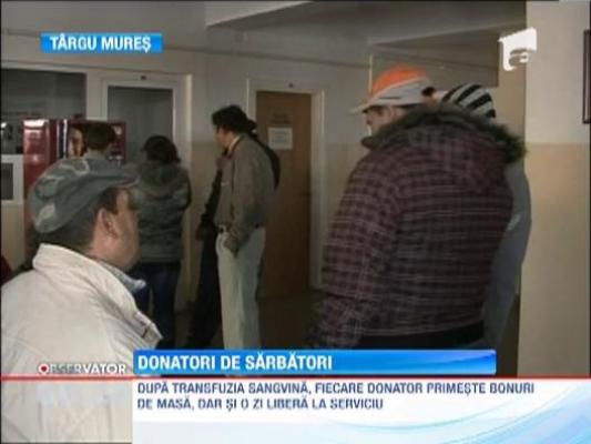 Cu ocazia Sarbatorilor, s-au inmultit numarul donatorilor de sange
