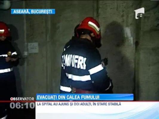 Incendiu in centrul Capitalei: Un bloc a fost evacuat