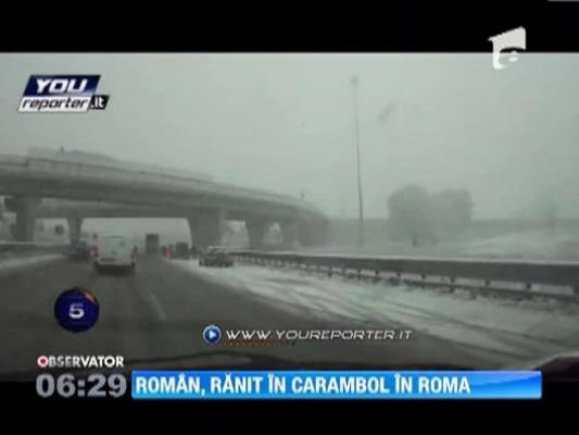 Roman, ranit grav intr-un carambol din Roma