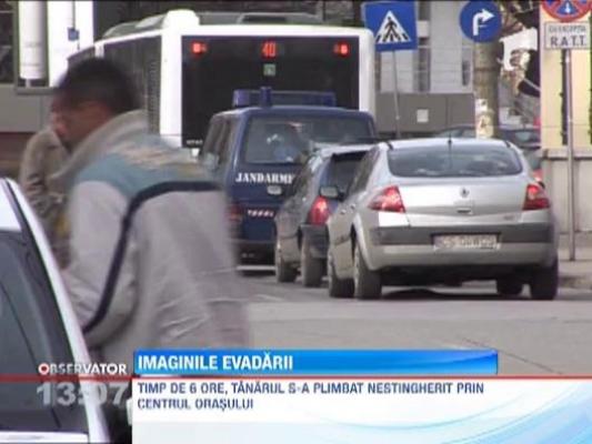 Imagini cu evadarea din Timisoara a detinutului condamnat pentru omor