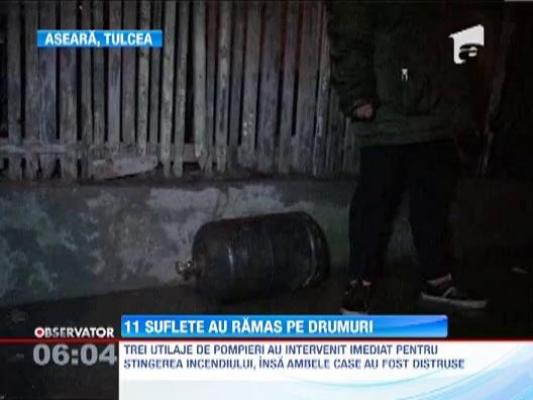 Tulcea: 11 oameni au ramas pe drumuri, dupa ce casele le-au fost mistuite de flacari