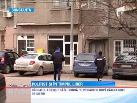 Politist si in timpul liber. Un agent civil din Constanta a prins un hot care ii furase geanta unei pensionare