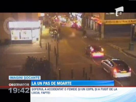 IMAGINI SOCANTE! / A accidentat o femeie si un copil si a fugit