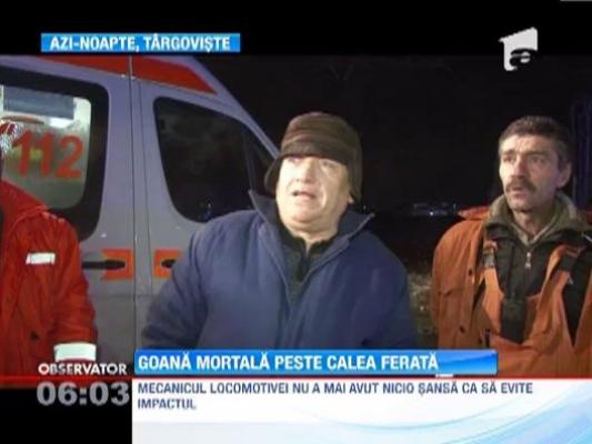 O masina a fost lovita in plin de tren, pe soseaua de centura din Targoviste!