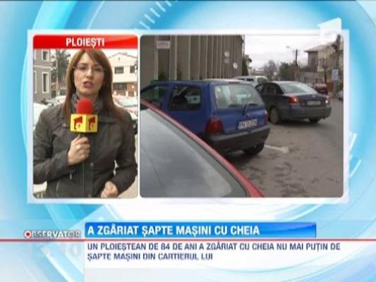 Paguba de 8.000 de lei! Sapte masini zgariate intr-o parcare din Ploiesti