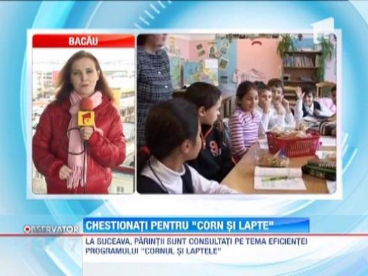 La Suceava, parintii sunt consultati pe tema eficientei programului "Cornul si laptele"