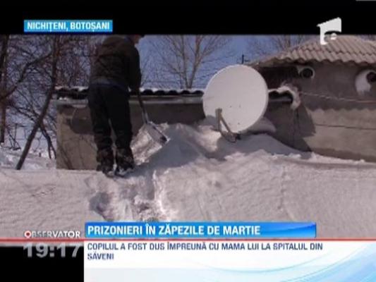 Prizonieri in zapezile de martie: un sat din Botosani a stat patru zile sub nameti