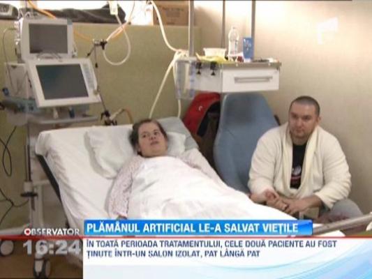Cele doua femei diagnosticate cu gripa porcina si carora li s-au montat plamani artificiali au fost externate