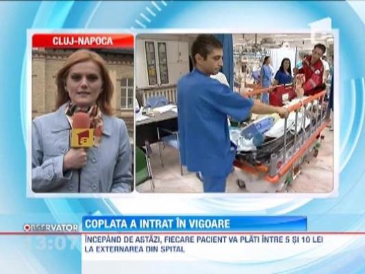 De astazi, intra in vigoare coplata, taxa ce trebuie achitata de fiecare pacient la externare