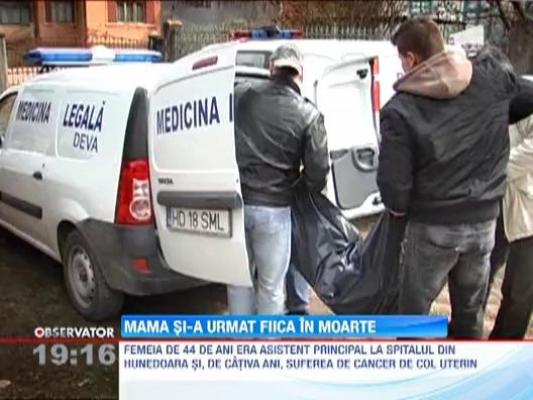 Hunedoara: O femeie s-a sinucis la cateva ore dupa ce fiica ei a murit de cancer