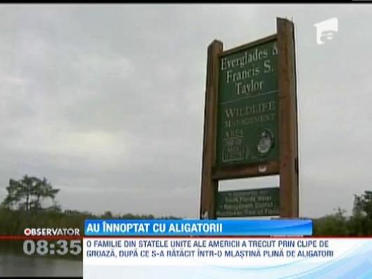 O familie din SUA a petrecut o noapte intr-o mlastina plina de aligatori