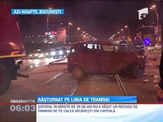 Un sofer beat s-a rasturnat cu masina pe Calea Vacaresti