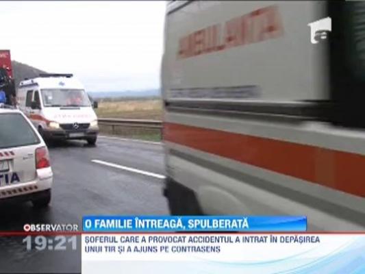 Familie spulberata pe drumul dintre Deva si Arad