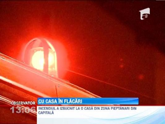 Incendiu puternic la o casa din sectorul 4 al Capitalei