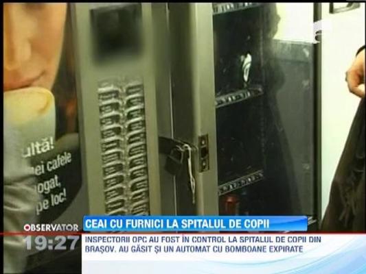Ceai cu furnici, descoperit la  un automat dintr-un spital din Brasov