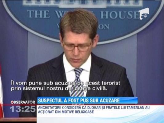 ATENTATELE DIN BOSTON: Suspectul ramas in viata isi acuza fratele mort de planuirea atacului