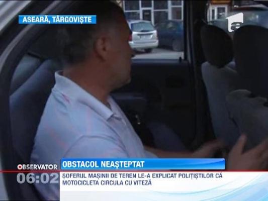 Motociclist lovit de o masina de teren, in Targoviste