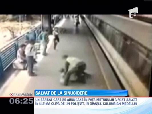 Un columbian, salvat de la sinucidere intr-o statie de metrou