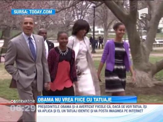 AVERTISMENT NEOBISNUIT: Obama nu vrea ca fiicele sale sa-si faca tatuaje