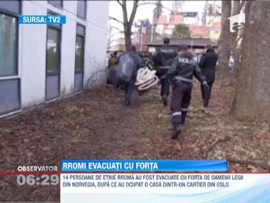 Autoritatile norvegiene au evacuat cu forta 14 romi dintr-o casa pe care au ocupat-o abuziv