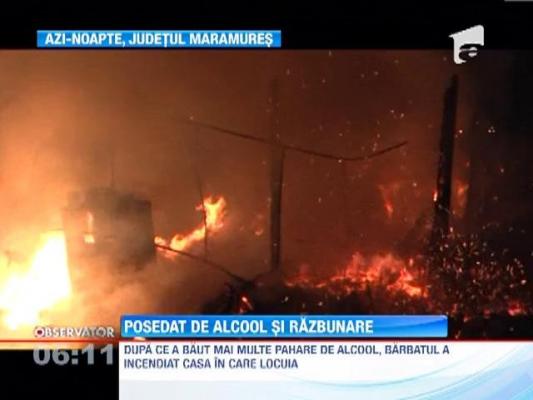 Posedat de alcool, si-a dat foc la casa