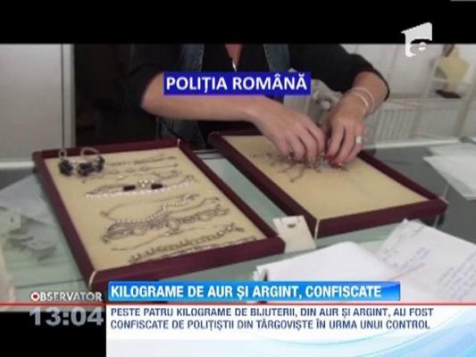 Patru kilograme si jumatate de bijuterii din aur si argint fara documente, confiscate
