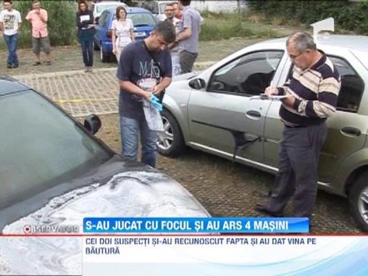 Doi tineri beti au incendiat patru masini in Timisoara