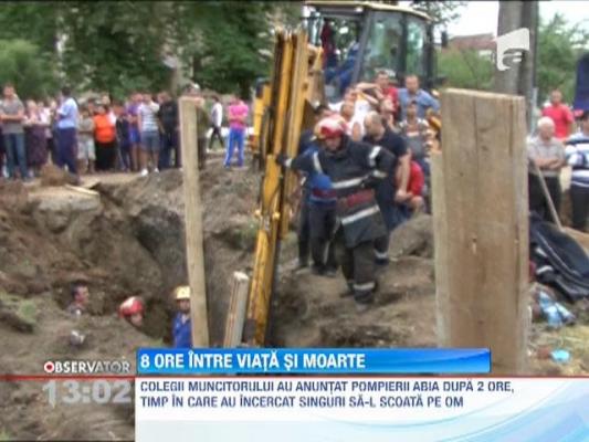 Muncitor ingropat in pamant, salvat dupa opt ore in judetul Arad