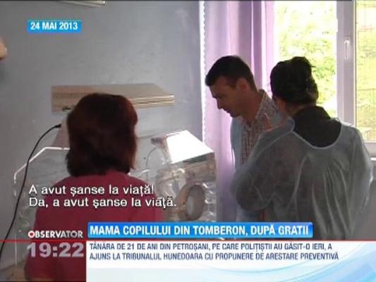 Mama copilului din tomberon, dupa gratii