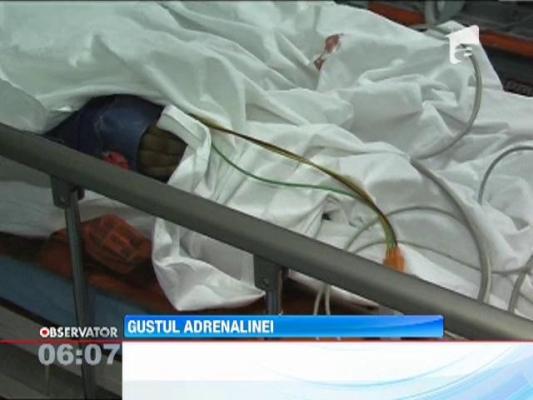 Un sofer a ajuns cu masina in sant, din cauza vitezei, in Neamt