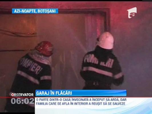 Incendiu puternic intr-un garaj din Botosani