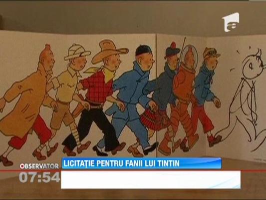 Albume originale cu Tintin, scoase la licitatie