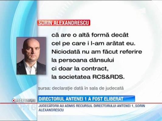 Sorin Alexandrescu a fost eliberat, dupa o saptamana de arest preventiv